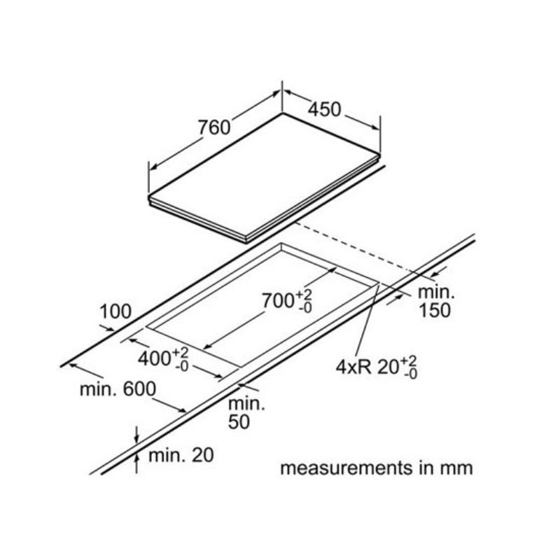 Kích thước bếp từ Bosch PMI968MS